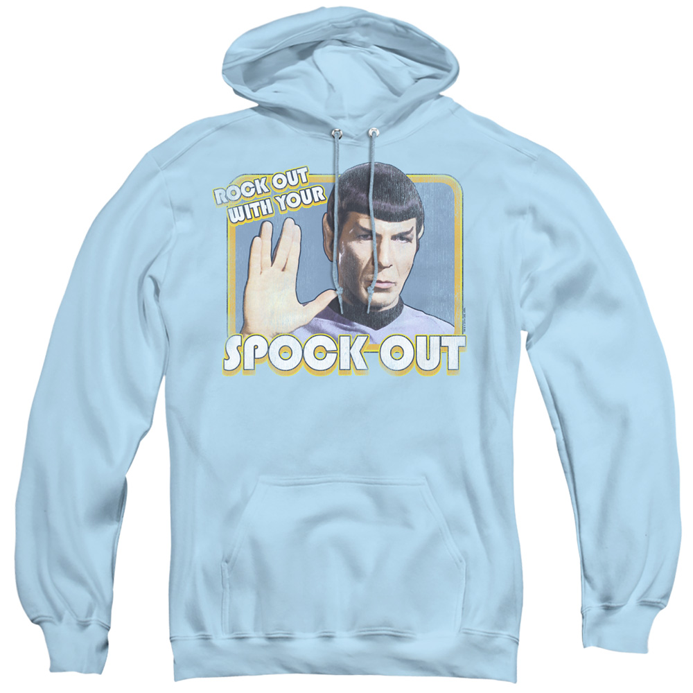 CBS495-AFTH-2 Star Trek & Spock Out-Adult Pull-Over Hoodie, Light Blue - Medium