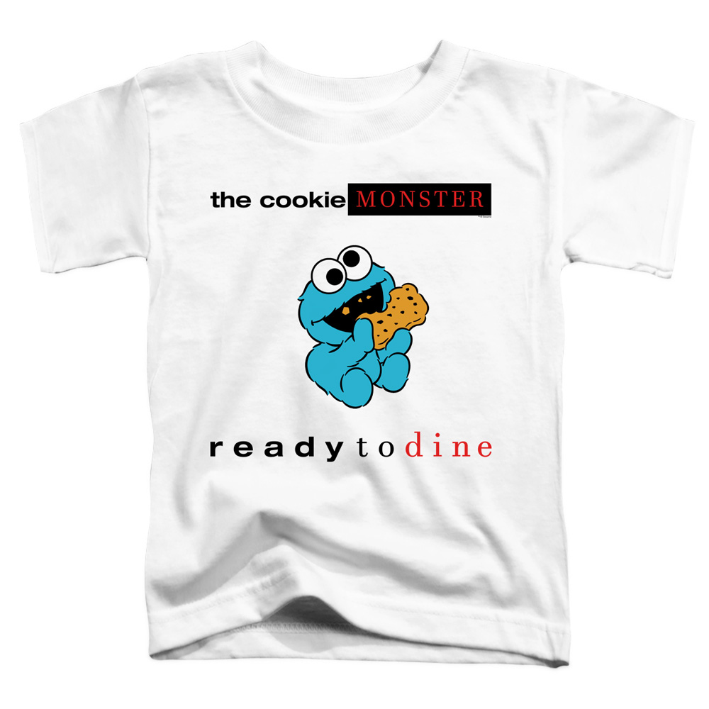 SST272-TT-1 Sesame Street & Ready to Dine-Short Sleeve Toddler Tee, White - Small 2T