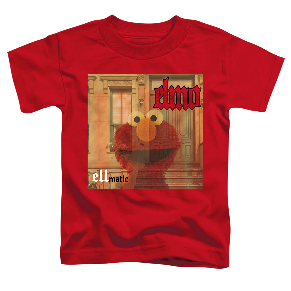 Sesame Street & Ellmatic-Short Sleeve Toddler Tee, Red - Small 2T