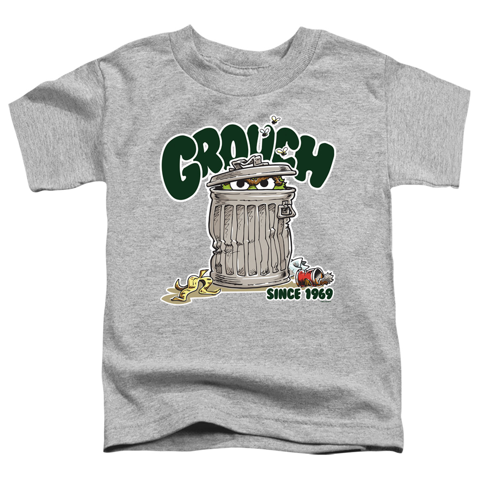 Sesame Street & Grouch-Short Sleeve Toddler Tee, Athletic Heather - Medium 3T