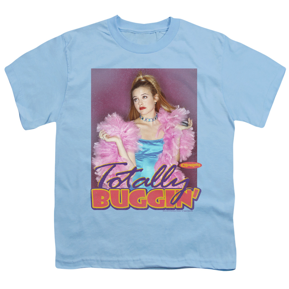 PAR715-YT-2 Clueless & Totally Buggin-Short Sleeve Youth 18 by 1 T-Shirt, Light Blue - Medium