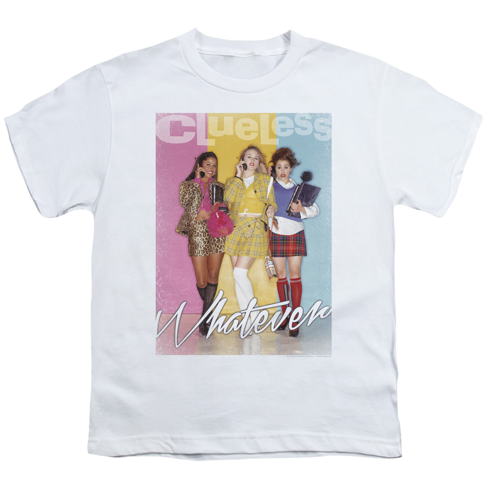 PAR716-YT-3 Clueless & Whatever-Short Sleeve Youth 18 by 1 T-Shirt, White - Large