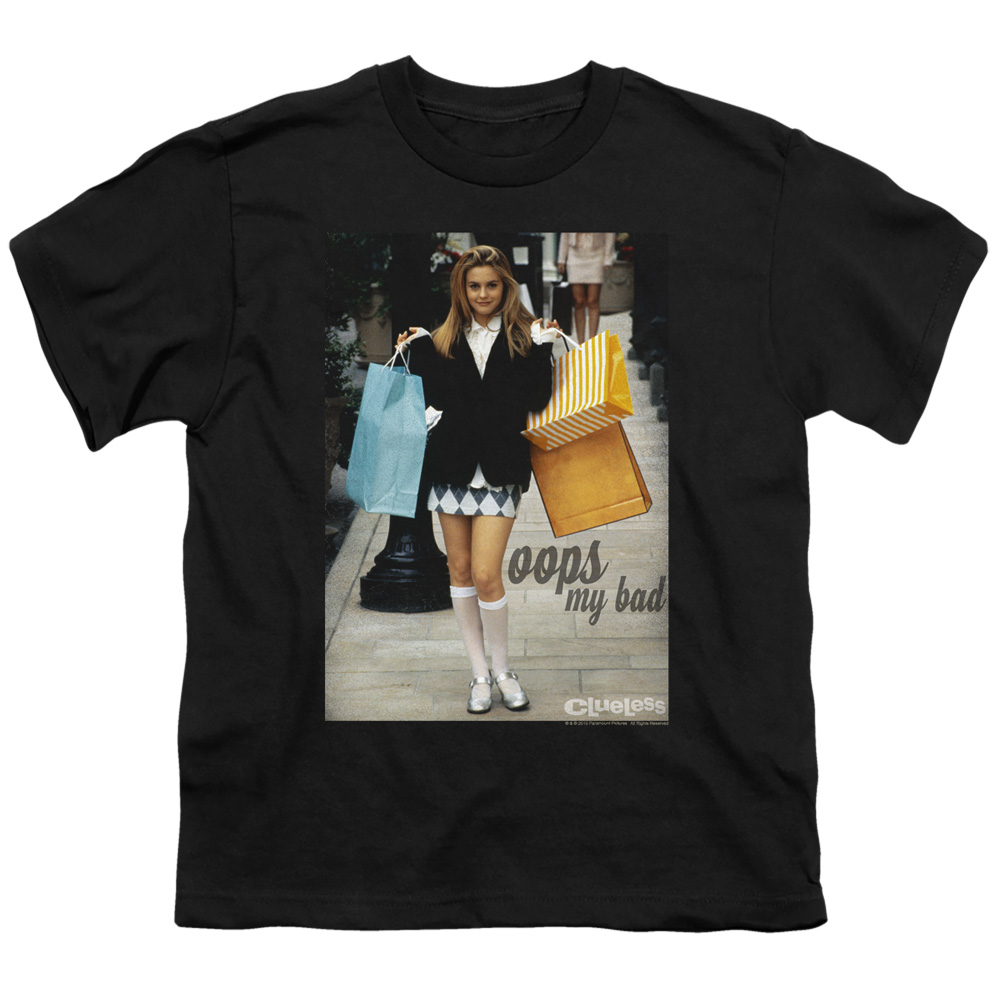 Clueless & Oops My Bad-Short Sleeve Youth 18 by 1 T-Shirt, Black - Medium