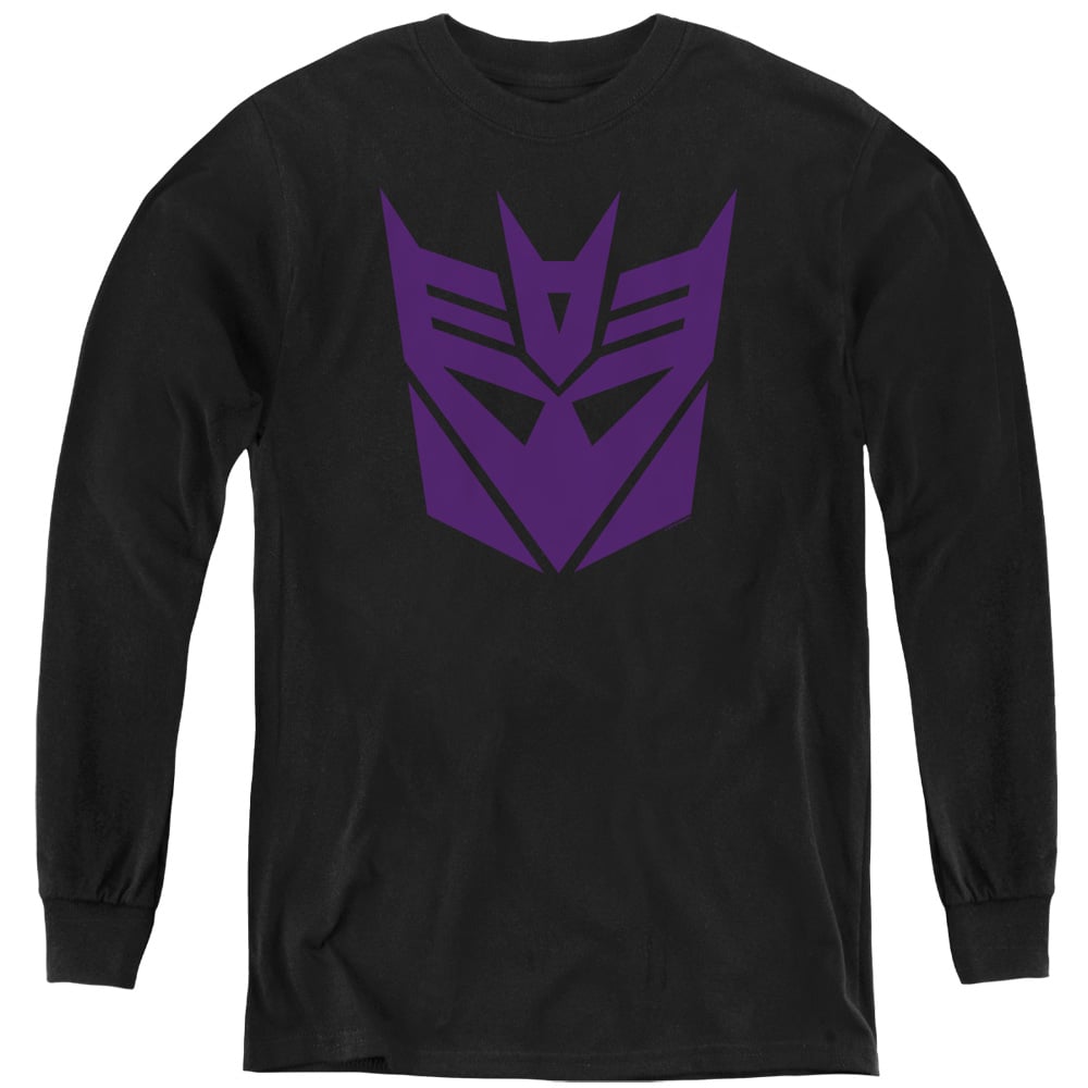 Transformers & Decepticon - Youth Long Sleeve T-Shirt, Black - Small