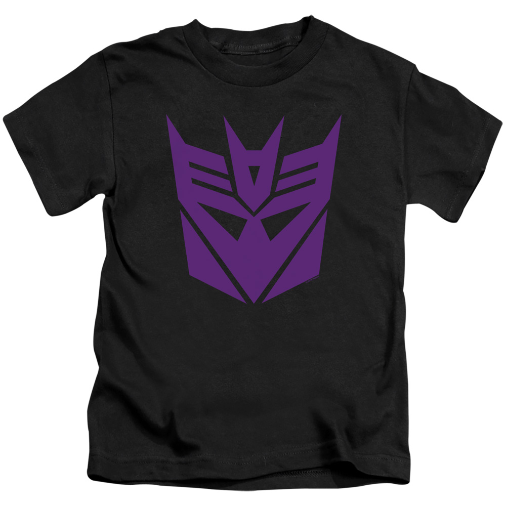 Transformers & Decepticon - Short Sleeve Juvenile 18-1 T-Shirt, Black - Medium 5-6