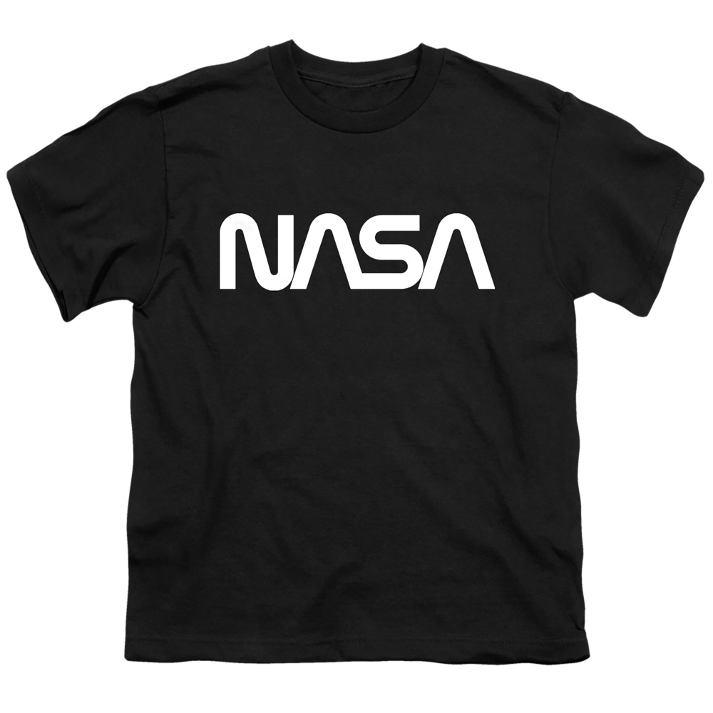 NASA & Worm Logo-Short Sleeve Youth 18-1 T-Shirt, Black - Medium
