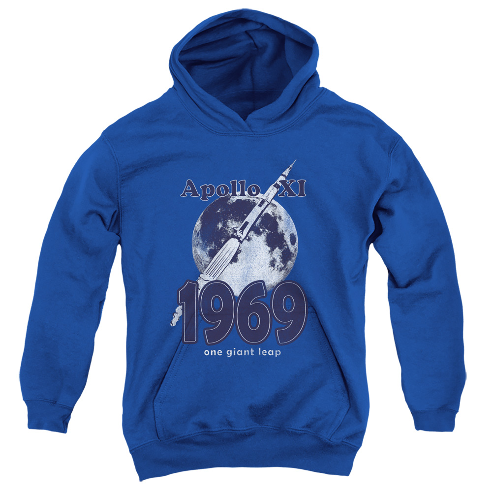 NASA & One Giant Leap-Youth Pull-Over Hoodie, Royal Blue - Small