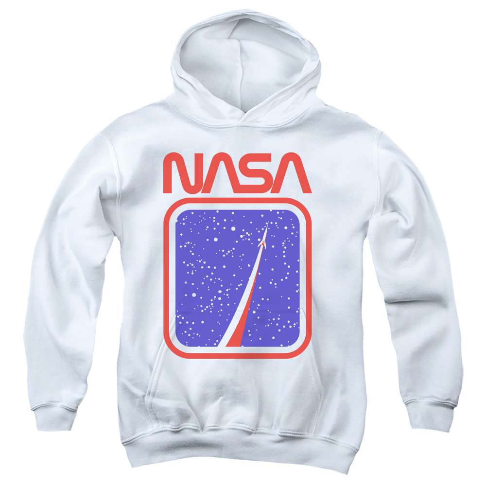 NASA & to the Stars-Youth Pull-Over Hoodie, White - Medium