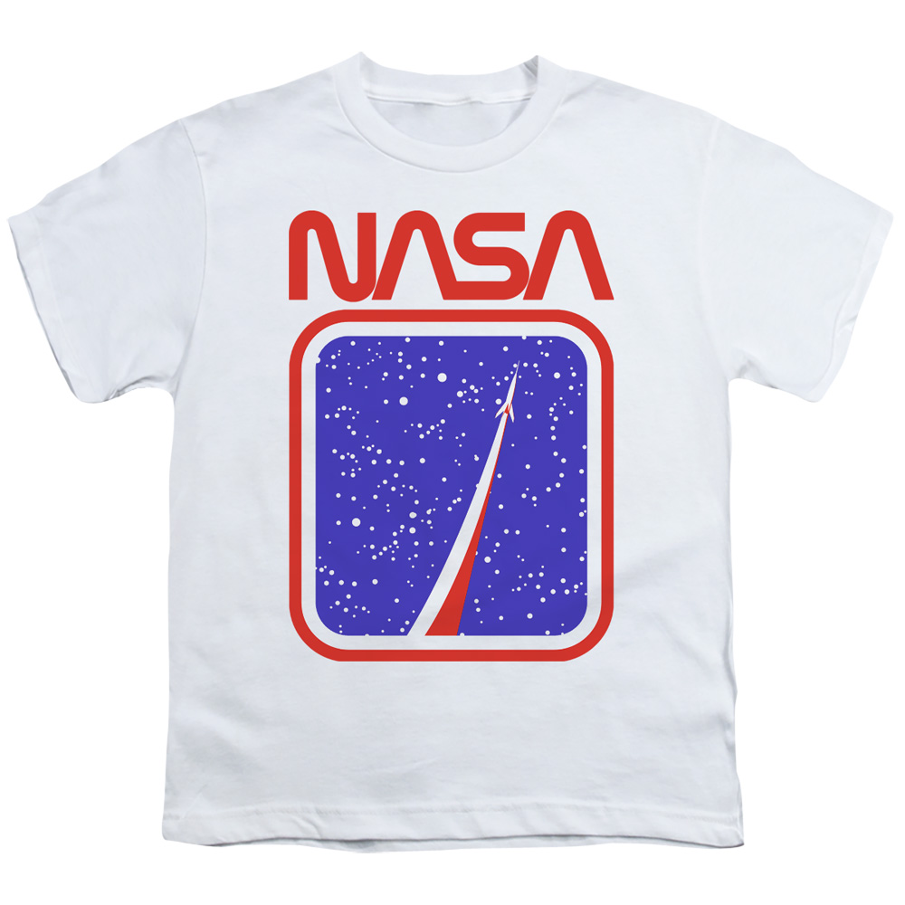 NASA147-YT-2 NASA & to the Stars-Short Sleeve Youth 18-1 T-Shirt, White - Medium