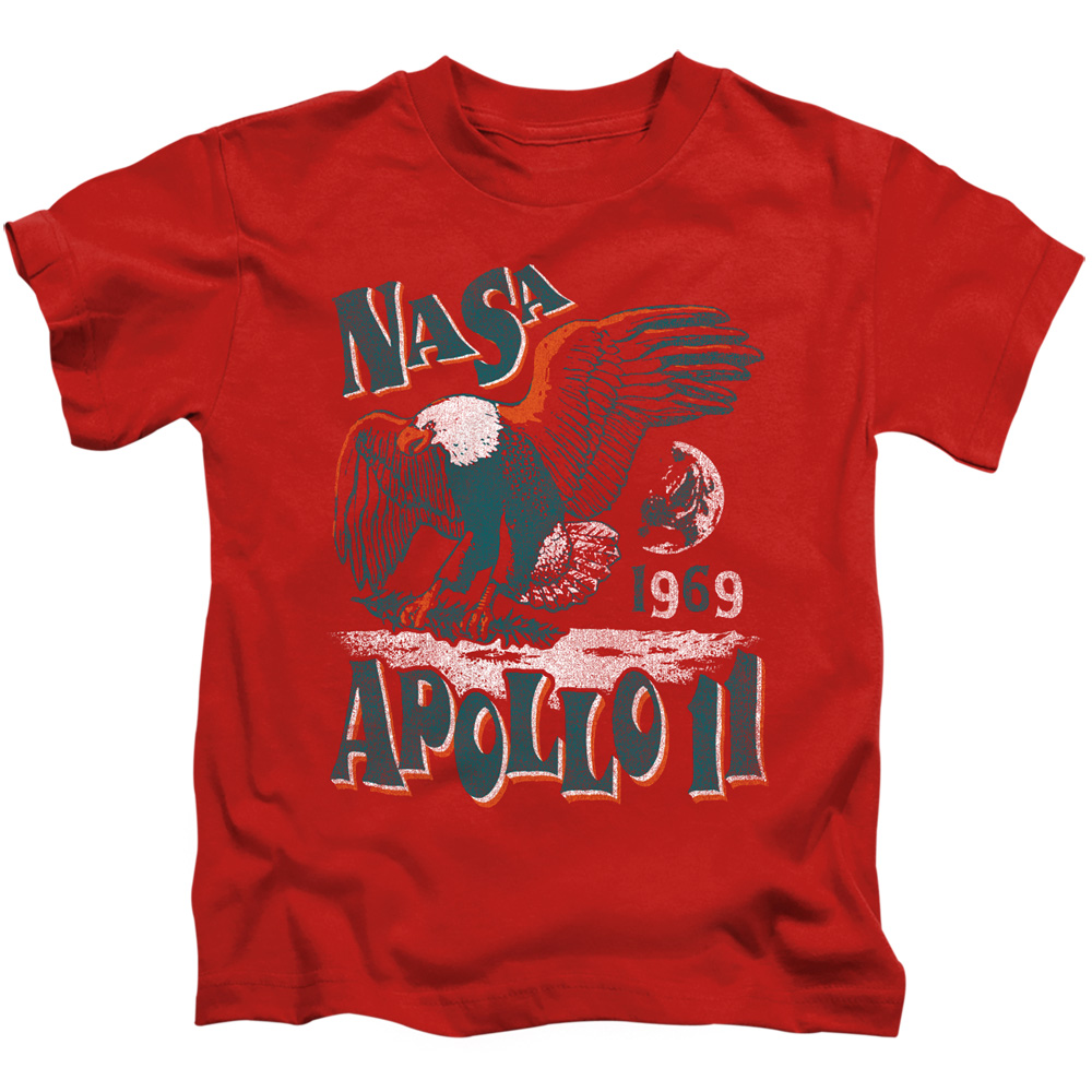 NASA & Apollo 11-Short Sleeve Juvenile 18-1 T-Shirt, Red - Medium 5-6