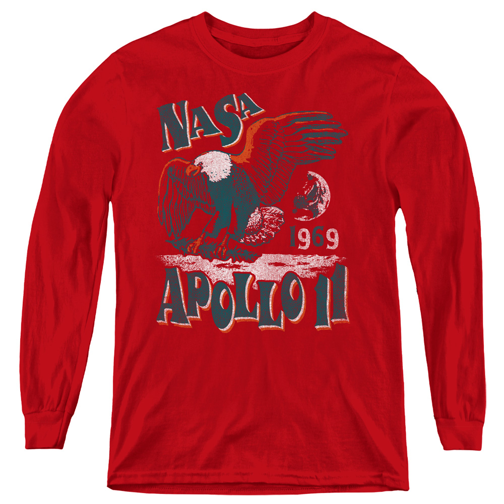 NASA & Apollo 11-Youth Long Sleeve T-Shirt, Red - Medium