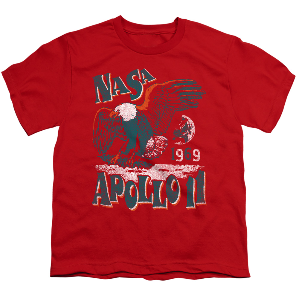 NASA & Apollo 11-Short Sleeve Youth 18-1 T-Shirt, Red - Medium