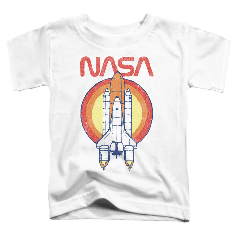 NASA & Shuttle Circle-Short Sleeve Toddler Tee, White - Large 4T