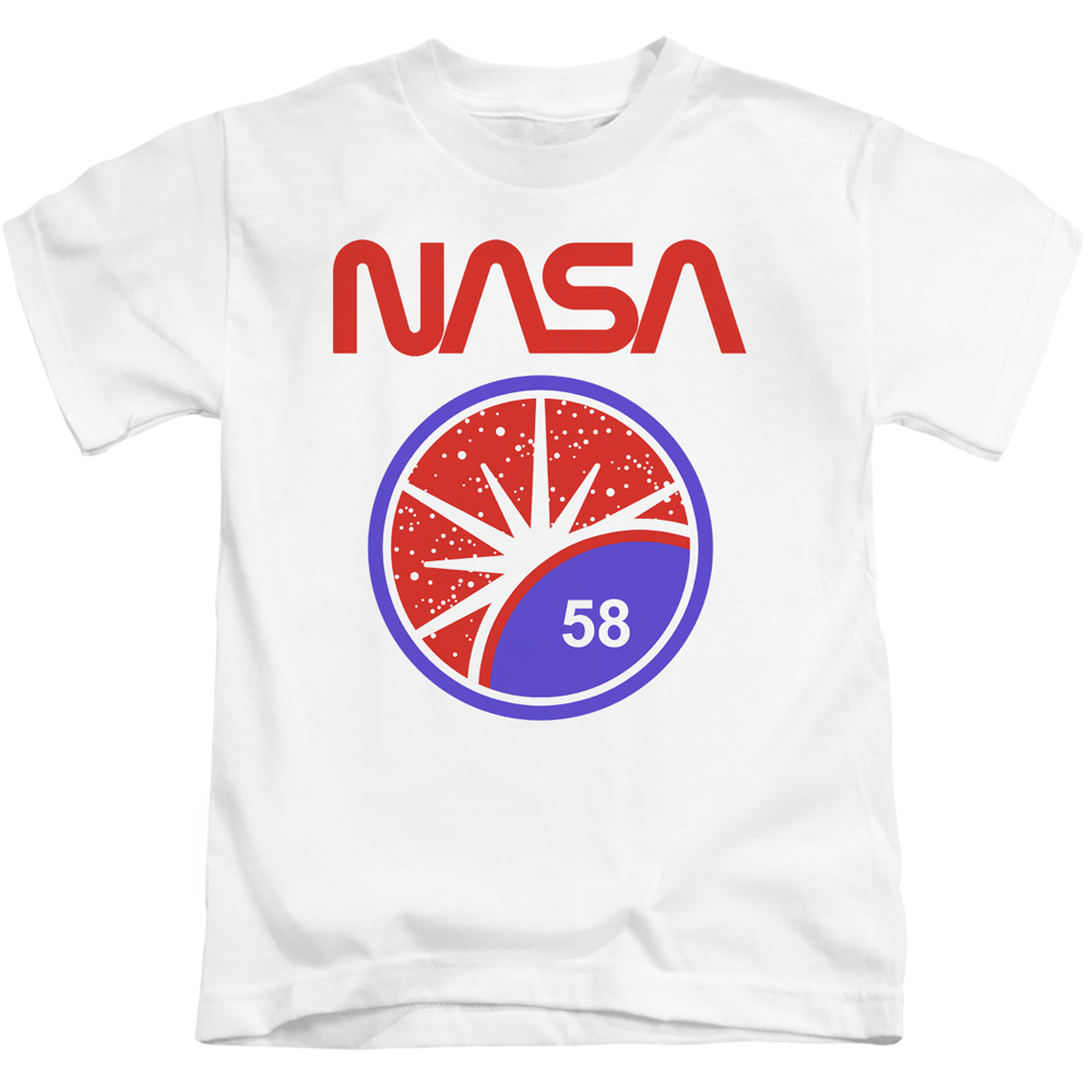 NASA152-KT-1 NASA & Stars-Short Sleeve Juvenile 18-1 T-Shirt, White - Small 4