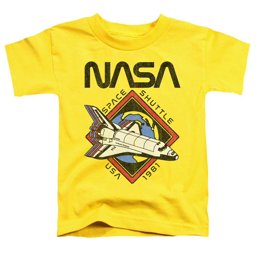 NASA & 1981-Short Sleeve Toddler Tee, Yellow - Large 4T