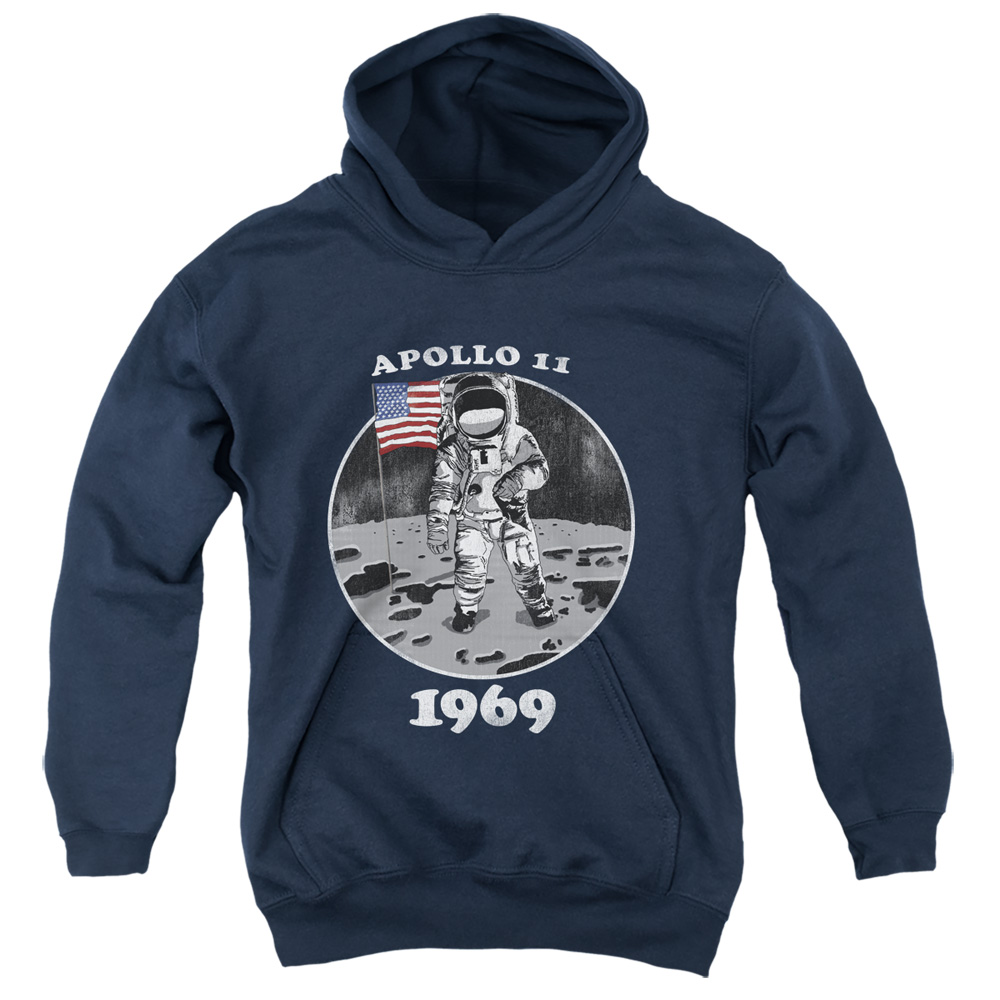 NASA & Not Fake-Youth Pull-Over Hoodie, Navy - Large