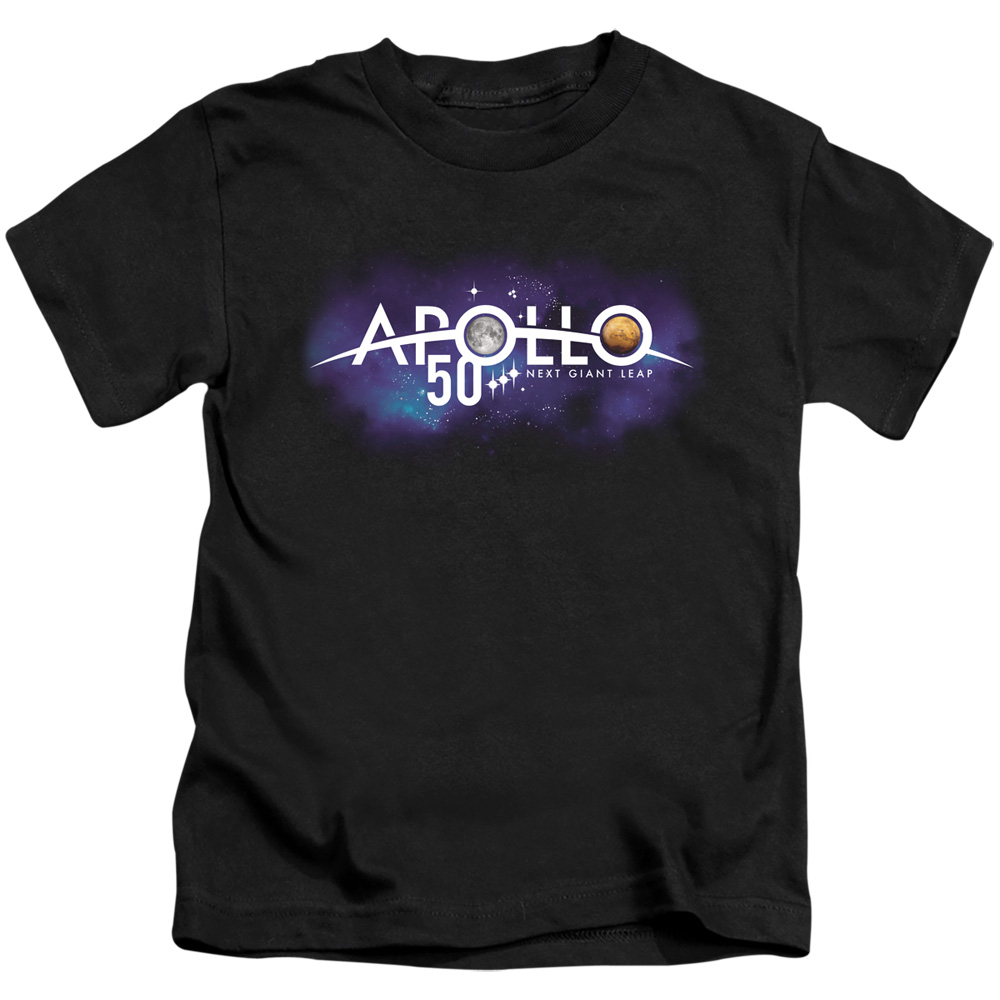 NASA & Next Giant Leap-Short Sleeve Juvenile 18-1 T-Shirt, Black - Medium 5-6