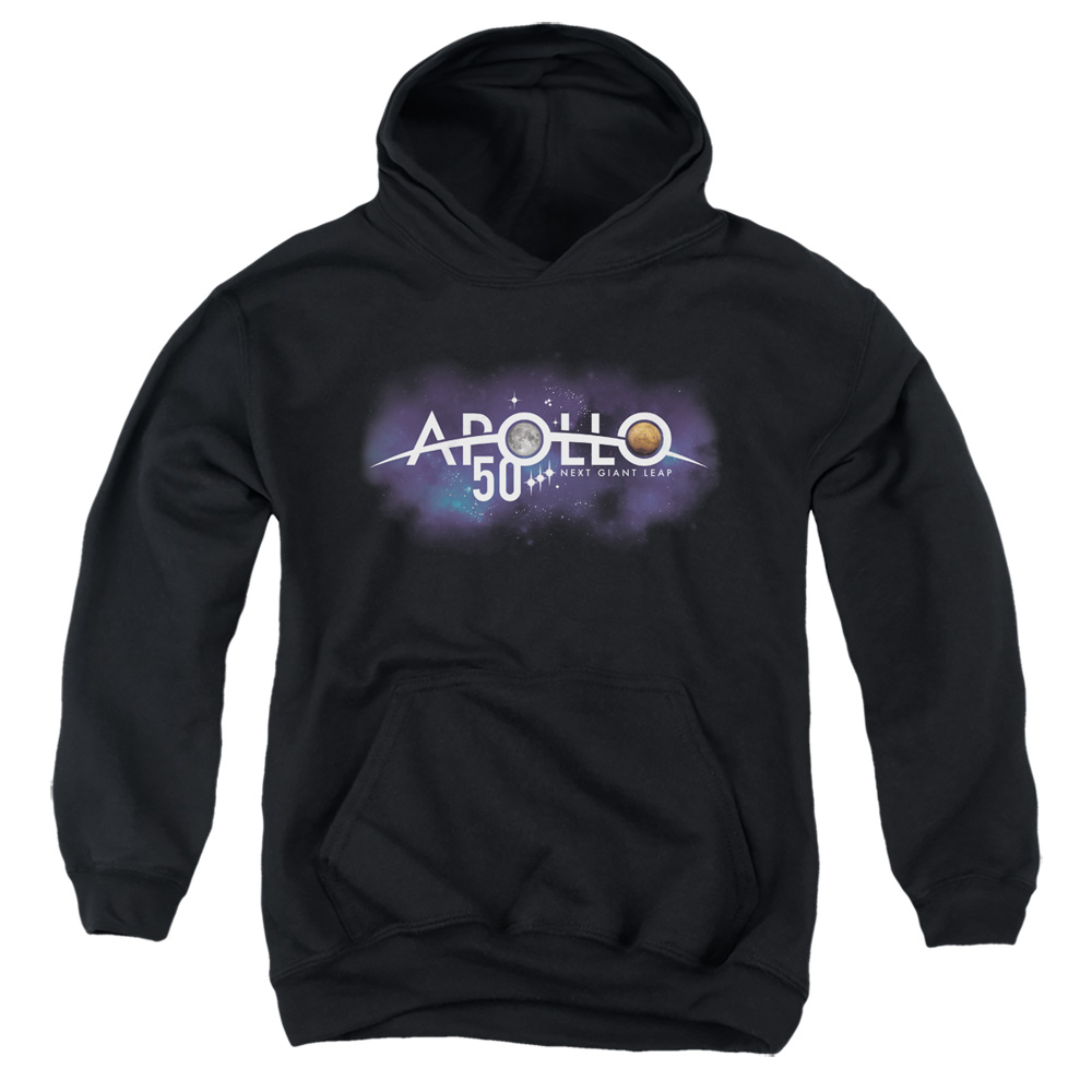 NASA & Next Giant Leap-Youth Pull-Over Hoodie, Black - Extra Large