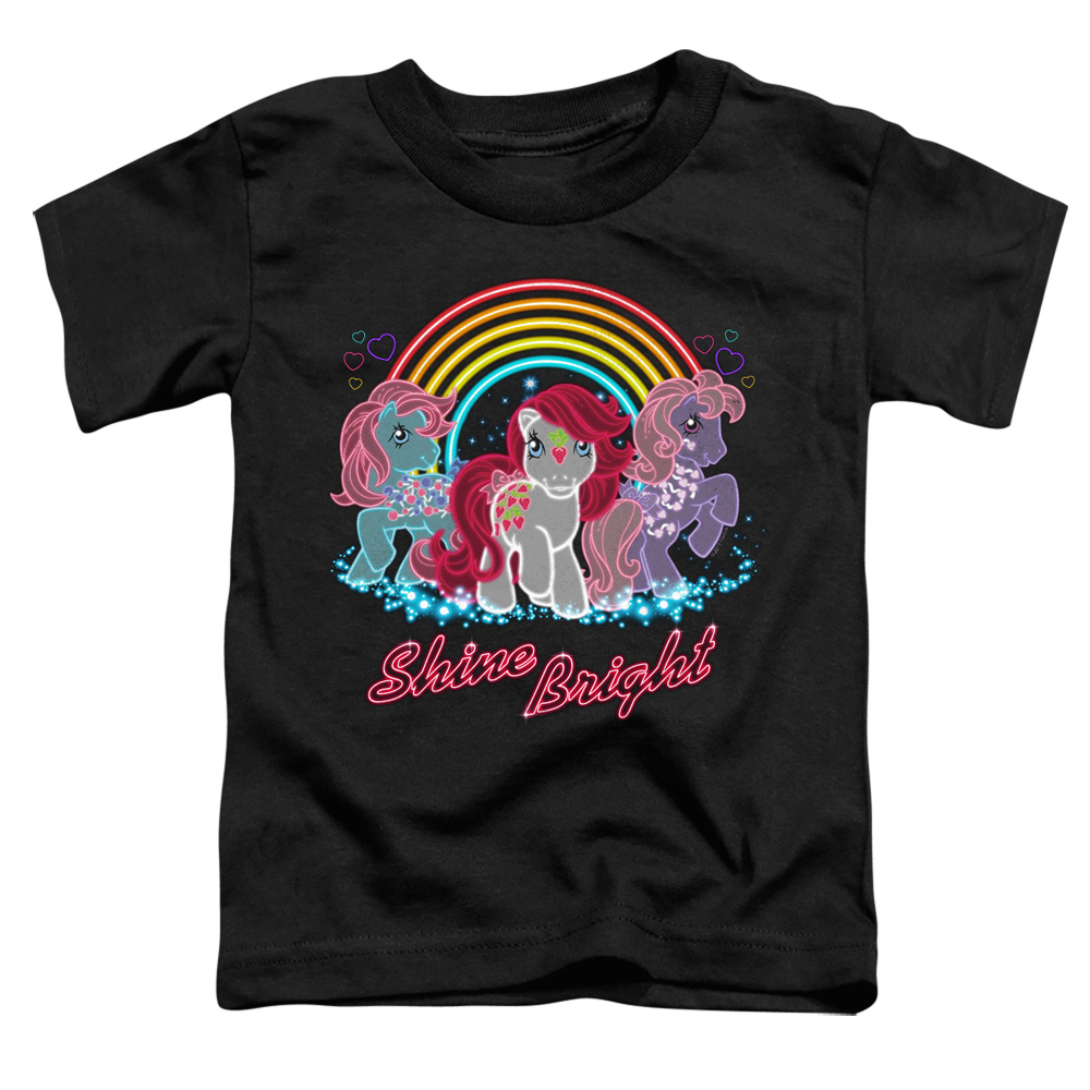 My Little Pony Retro & Neon Ponies-Short Sleeve Toddler Tee, Black - Small 2T