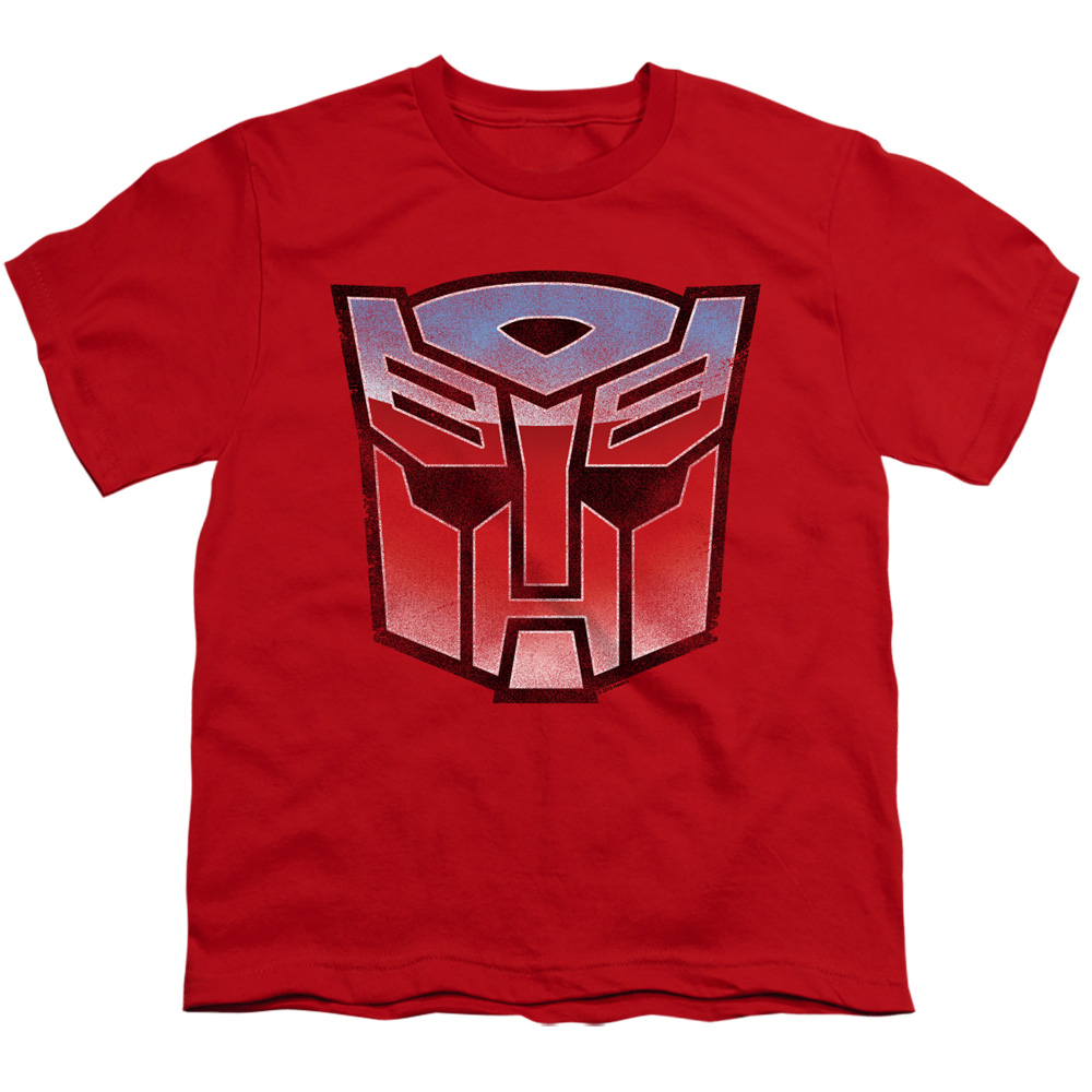 Transformers & Vintage Autobot Logo-Short Sleeve Youth 18-1 T-Shirt, Red - Medium