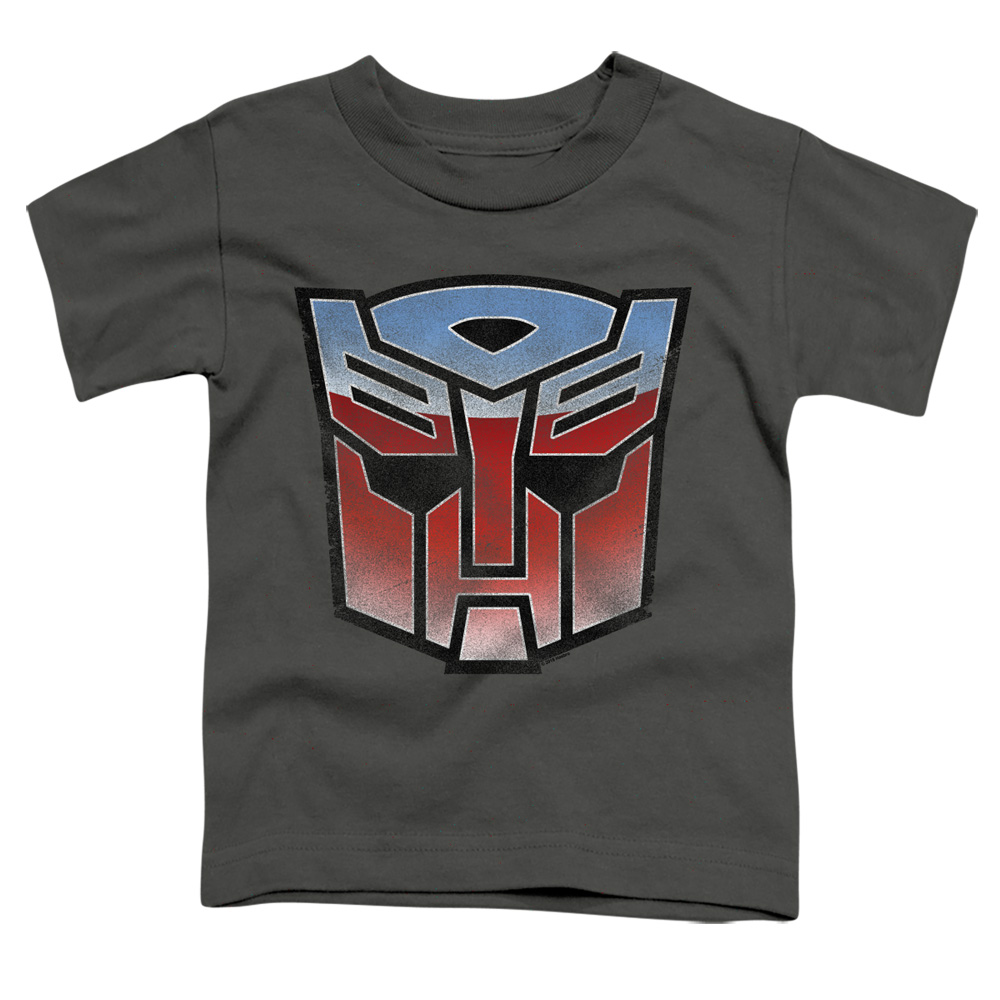 Transformers & Vintage Autobot Logo-Short Sleeve Toddler Tee, Charcoal - Medium 3T