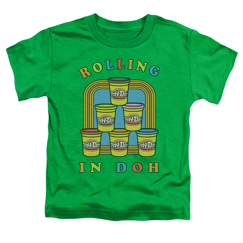 Play Doh & Rolling in Doh-Short Sleeve Toddler Tee, Kelly Green - Medium 3T