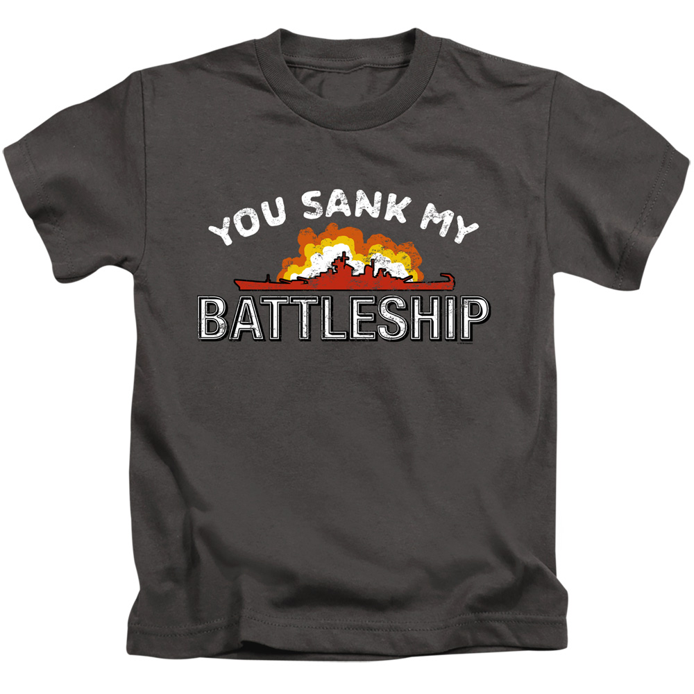 Battleship & Sunk-Short Sleeve Juvenile 18-1 T-Shirt, Charcoal - Small 4