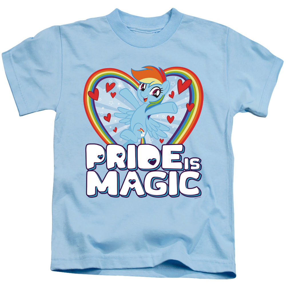 HBRO264-KT-2 My Little Pony TV & Pride is Magic-Short Sleeve Juvenile 18-1 T-Shirt, Light Blue - Medium 5-6