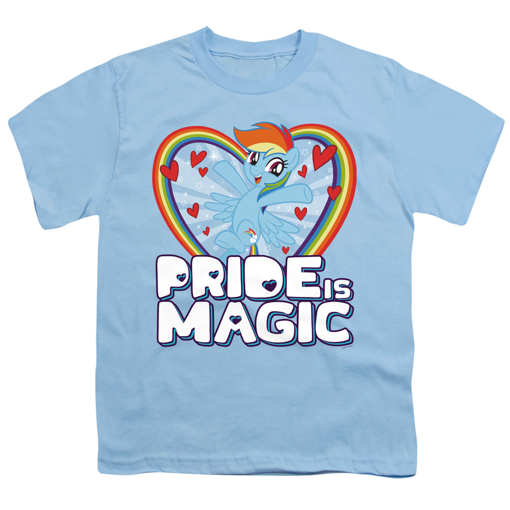 HBRO264-YT-2 My Little Pony TV & Pride is Magic-Short Sleeve Youth 18-1 T-Shirt, Light Blue - Medium
