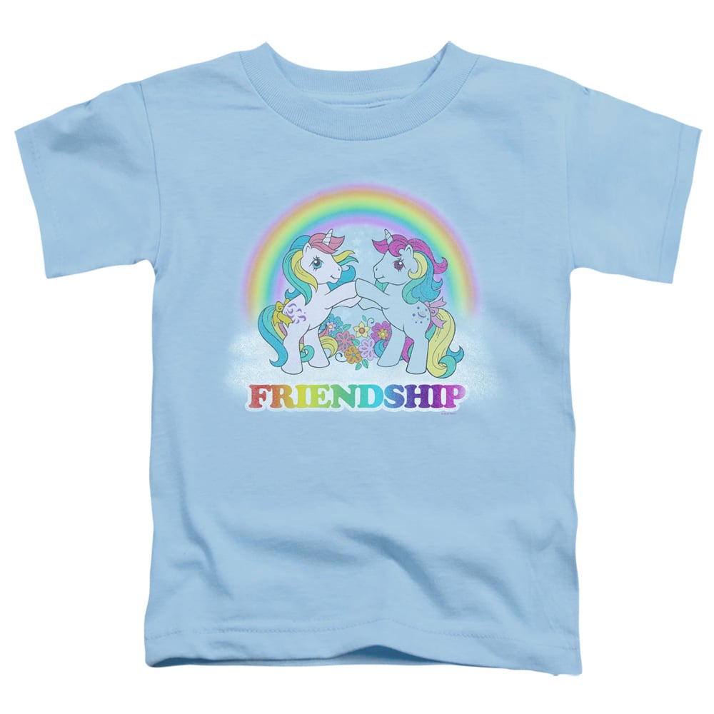 HBRO267-TT-2 My Little Pony Retro & Friendship-Short Sleeve Toddler Tee, Light Blue - Medium 3T