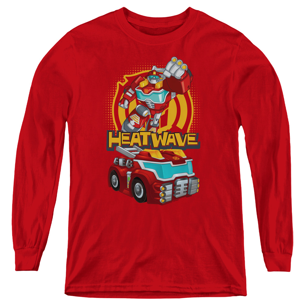 Transformers & Heatwave-Youth Long Sleeve T-Shirt, Red - Medium