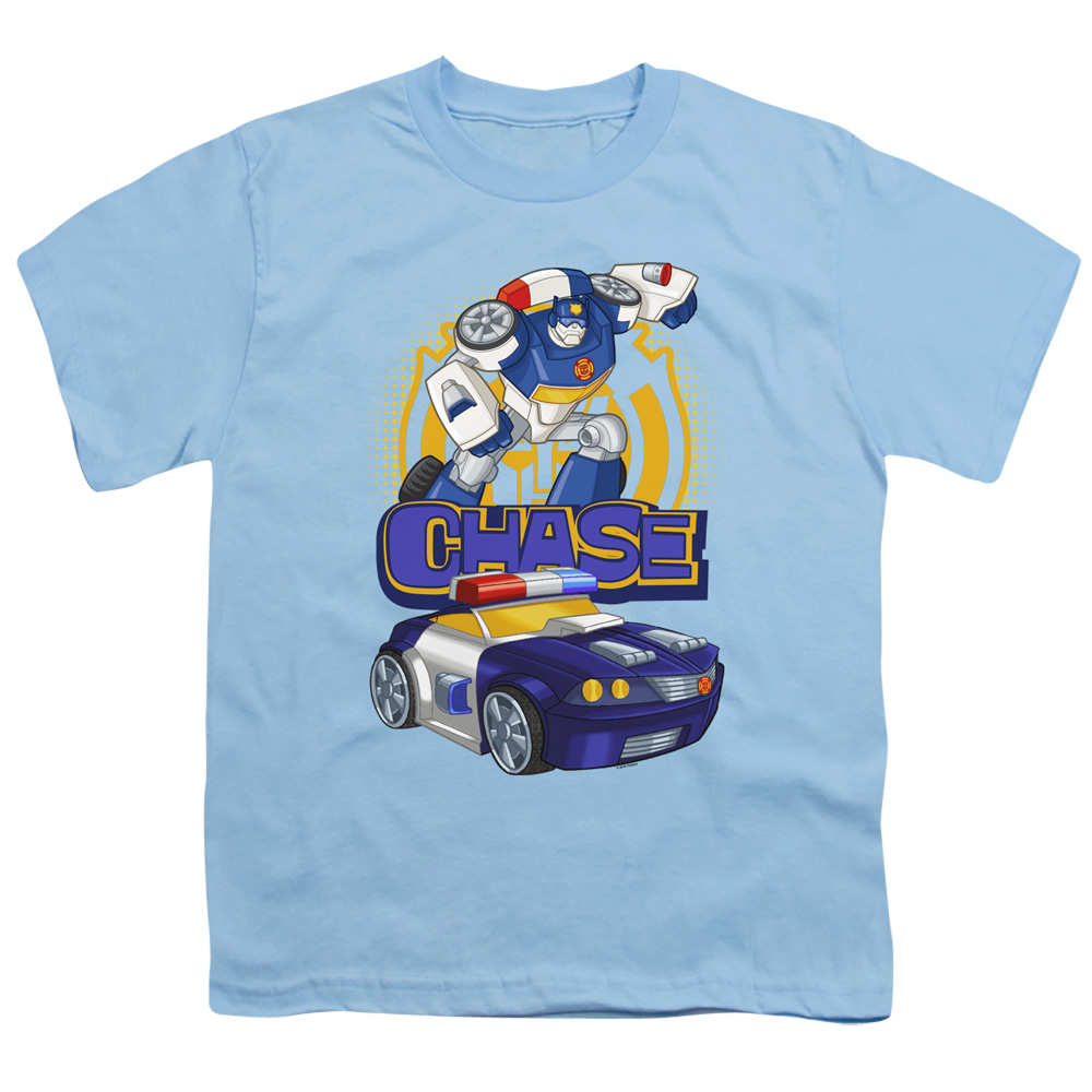 Transformers & Chase-Short Sleeve Youth 18-1 T-Shirt, Light Blue - Large