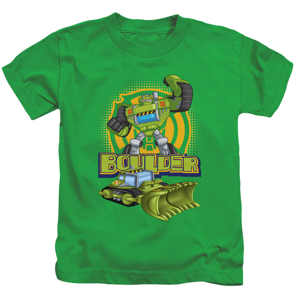 Transformers & Boulder-Short Sleeve Juvenile 18-1 T-Shirt, Kelly Green - Medium 5-6