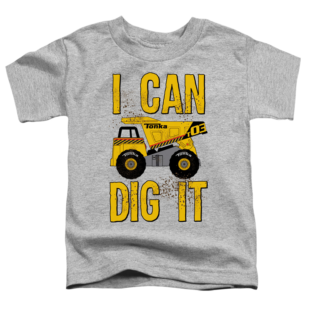 Tonka & Play Dirty-Short Sleeve Toddler Tee, Athletic Heather - Medium 3T