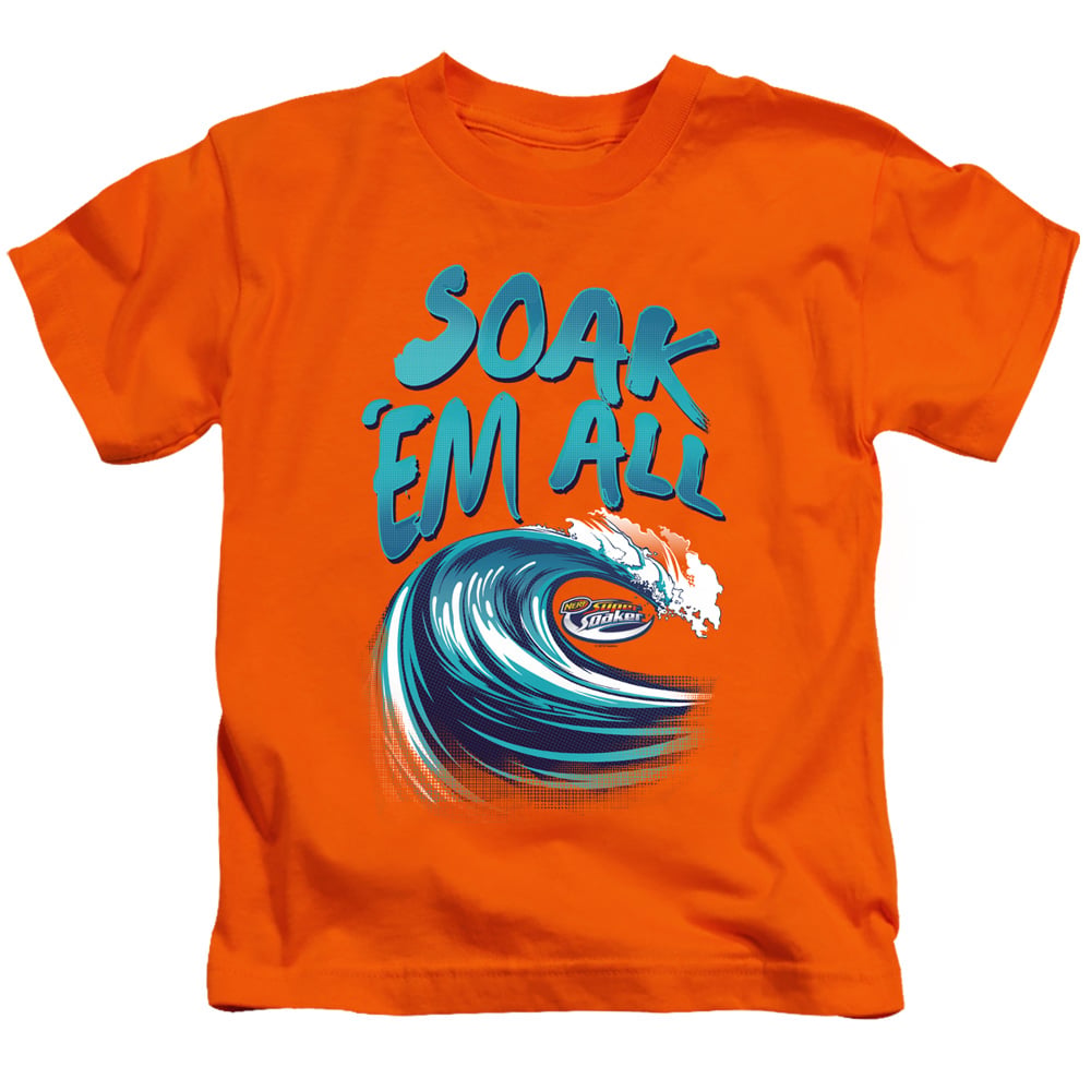 Super Soaker & Soak EM All-Short Sleeve Juvenile 18-1 T-Shirt, Orange - Medium 5-6