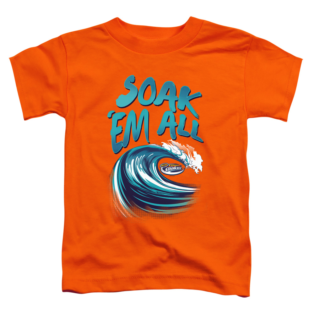 Super Soaker & Soak EM All-Short Sleeve Toddler Tee, Orange - Medium 3T