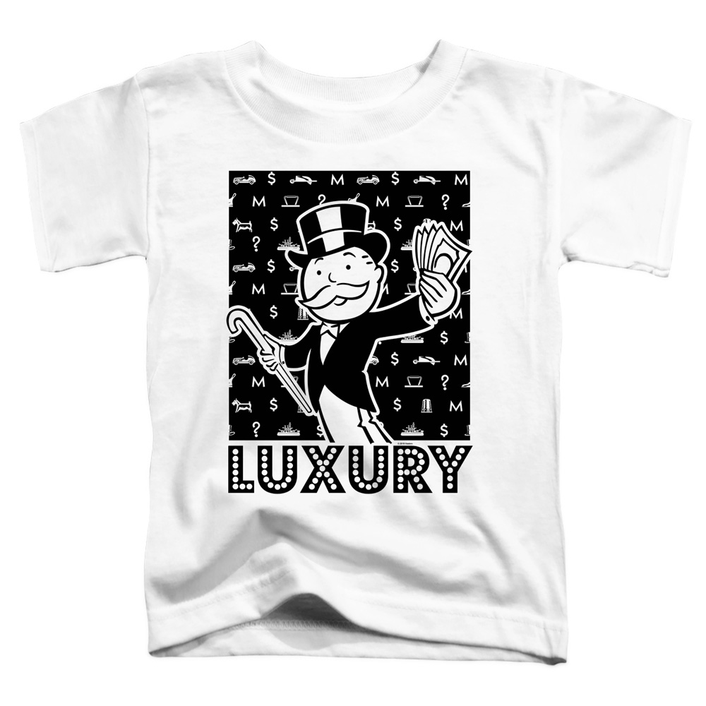 Monopoly & Luxury-Short Sleeve Toddler Tee, White - Large 4T