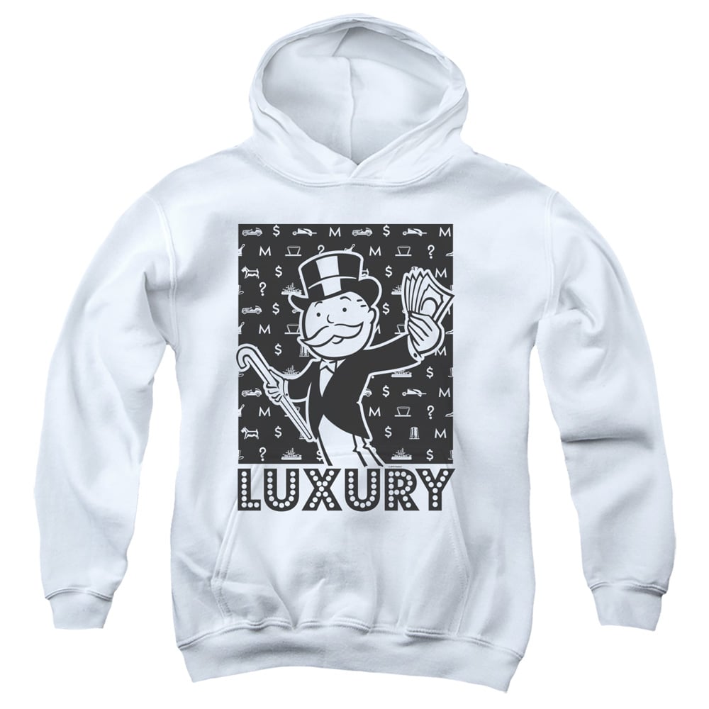 Monopoly & Luxury-Youth Pull-Over Hoodie, White - Extra Large