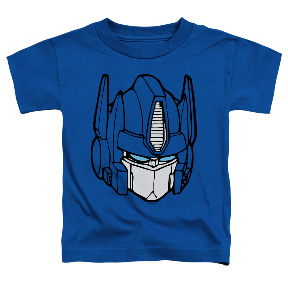 Transformers & Optimus Head-Short Sleeve Toddler Tee, Royal Blue - Large 4T