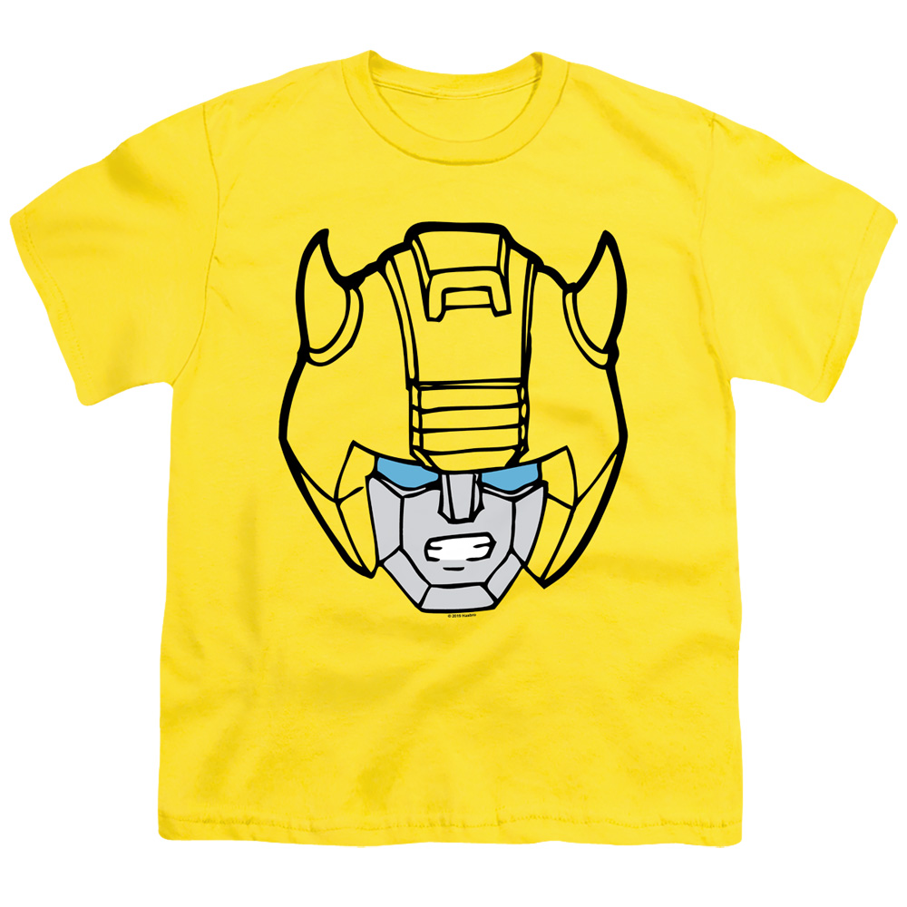 Transformers & Bumblebee Head-Short Sleeve Youth 18-1 T-Shirt, Yellow - Small