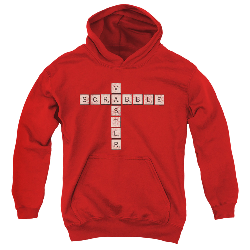 Scrabble & Scrabble Master-Youth Pull-Over Hoodie, Red - Medium