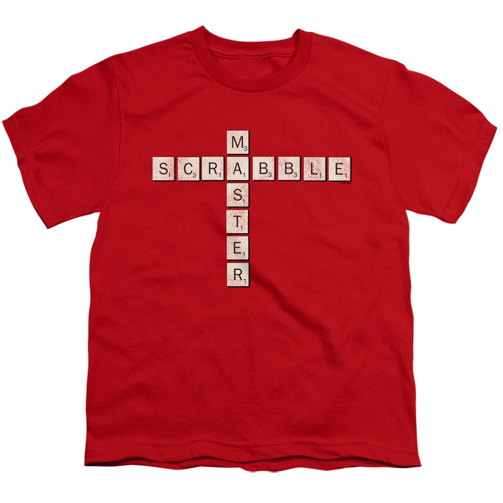 Scrabble & Scrabble Master-Short Sleeve Youth 18-1 T-Shirt, Red - Medium