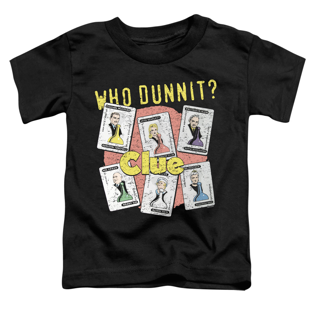 Clue & Who Dunnit-Short Sleeve Toddler Tee, Black - Large 4T