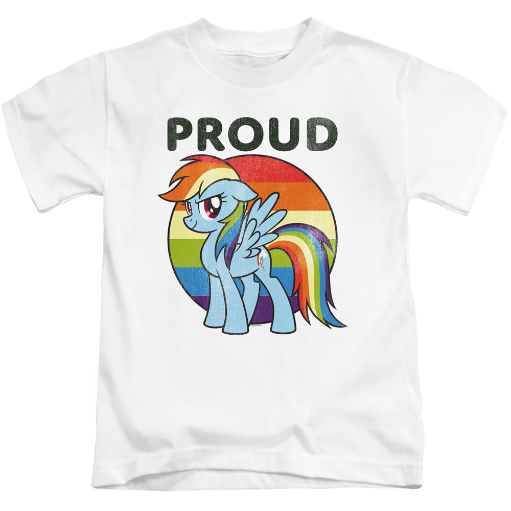 HBRO288-KT-2 My Little Pony TV & Proud-Short Sleeve Juvenile 18-1 T-Shirt, White - Medium 5-6