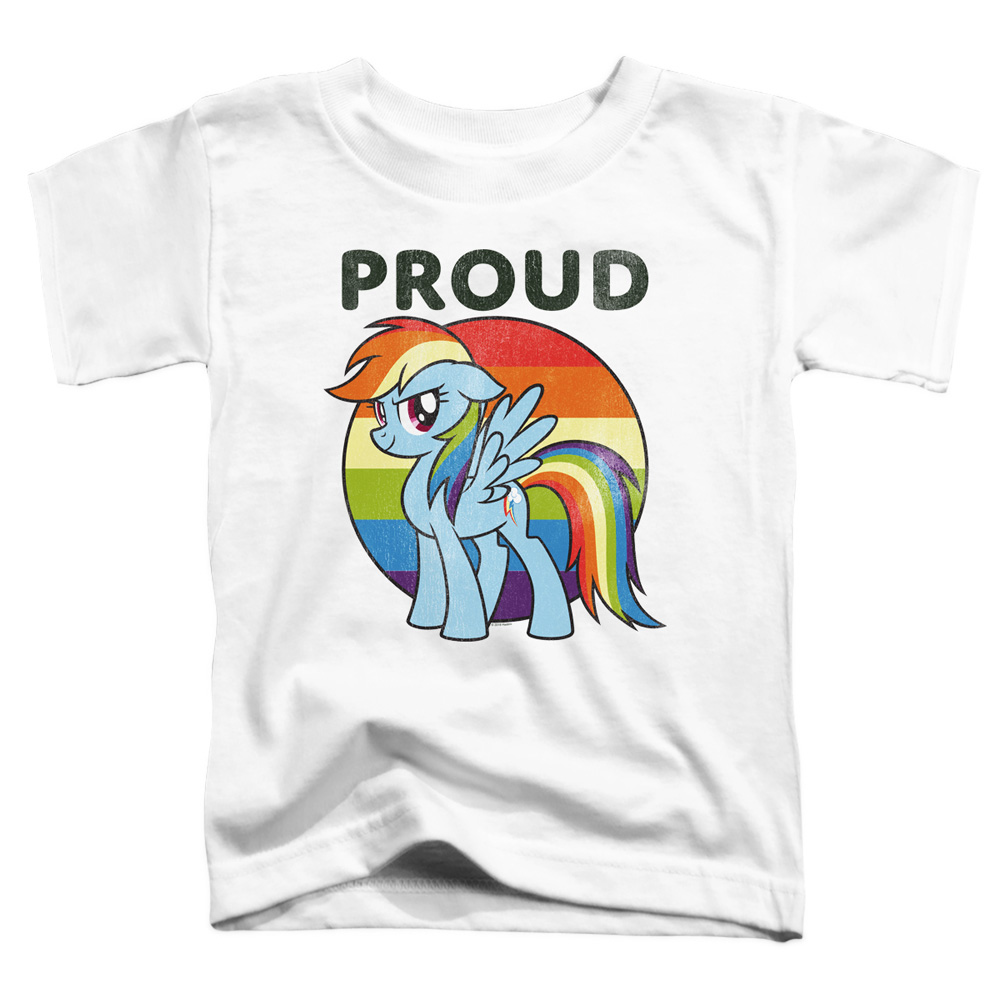 HBRO288-TT-2 My Little Pony TV & Proud-Short Sleeve Toddler Tee, White - Medium 3T
