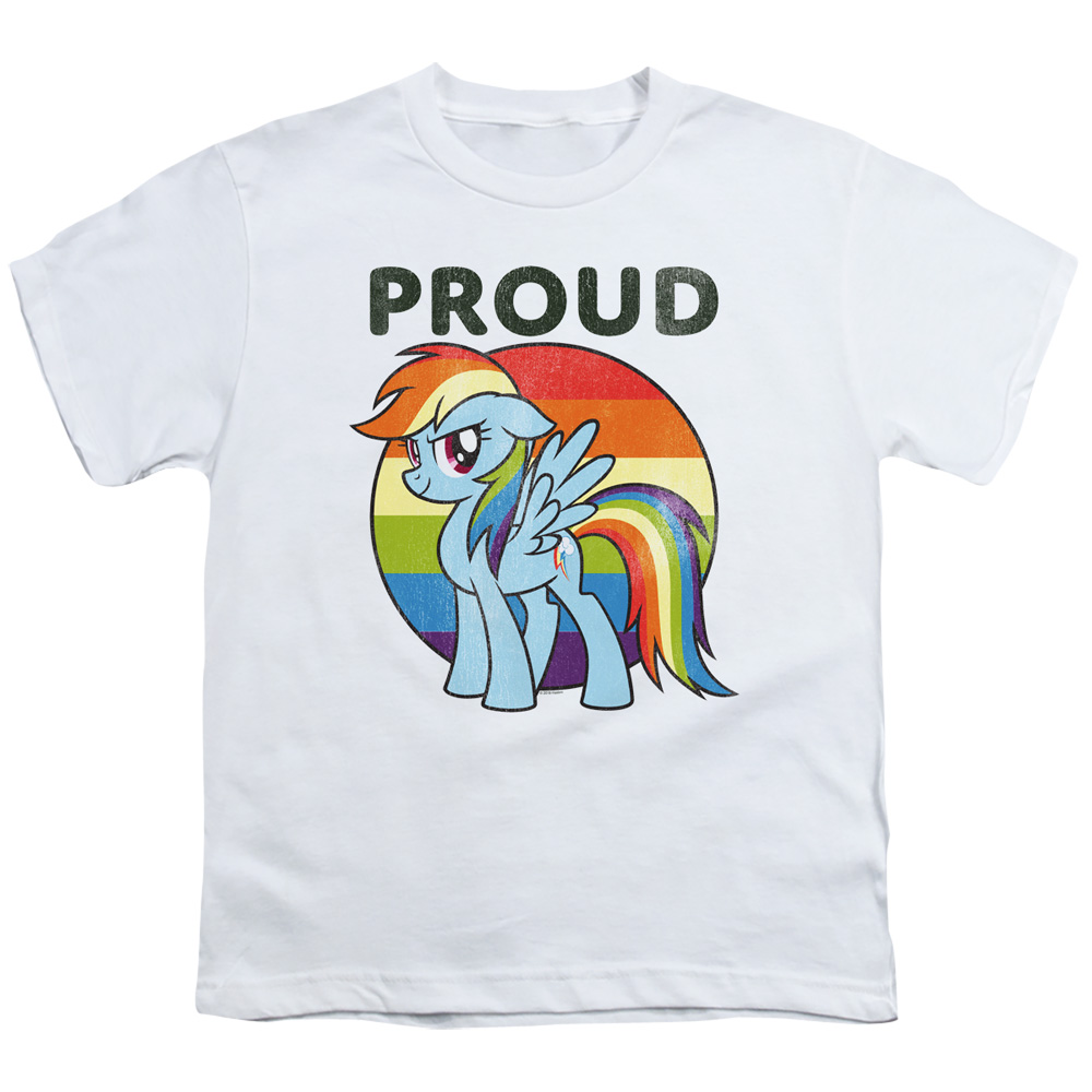 HBRO288-YT-1 My Little Pony TV & Proud-Short Sleeve Youth 18-1 T-Shirt, White - Small