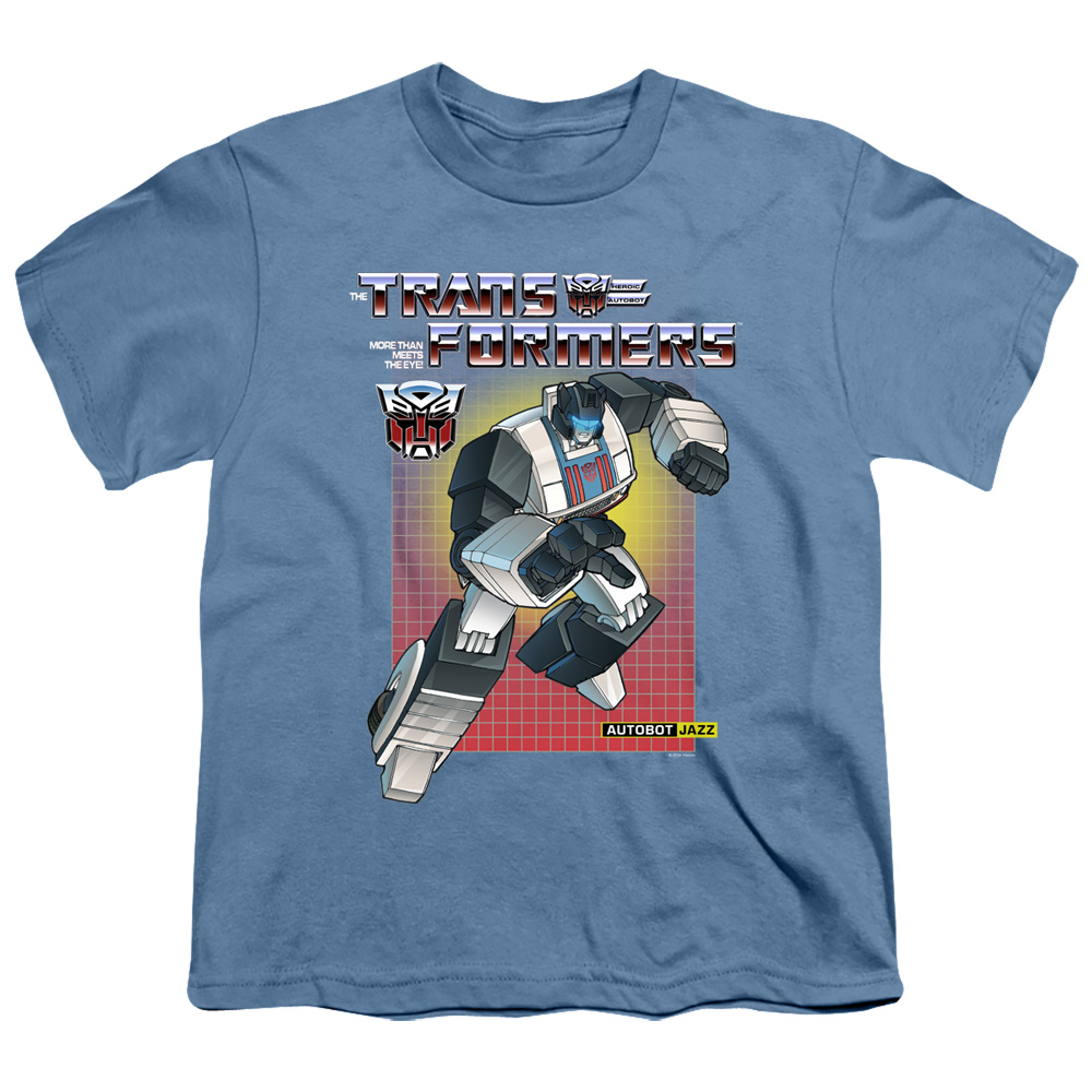 Transformers & Jazz-Short Sleeve Youth 18-1 T-Shirt, Carolina Blue - Medium