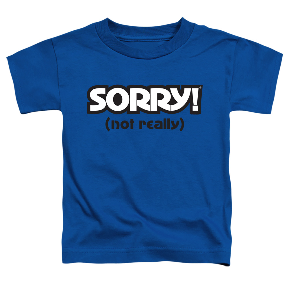 Sorry & Not Sorry-Short Sleeve Toddler Tee, Royal Blue - Small 2T