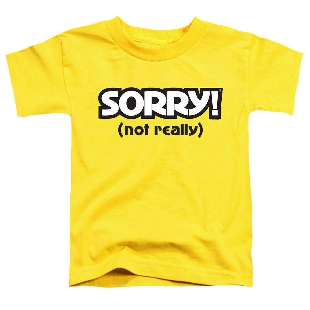Sorry & Not Sorry-Short Sleeve Toddler Tee, Yellow - Medium 3T