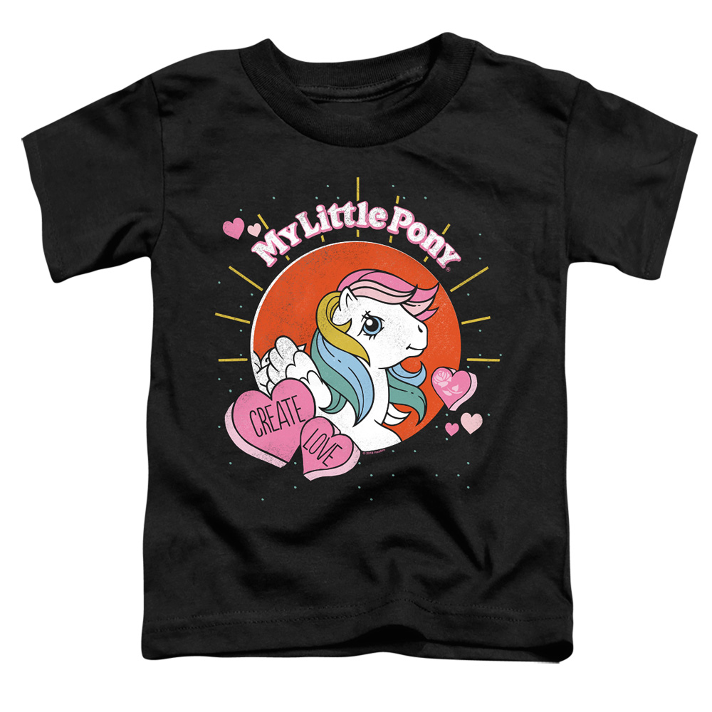 My Little Pony Retro & Create Love-Short Sleeve Toddler Tee, Black - Medium 3T